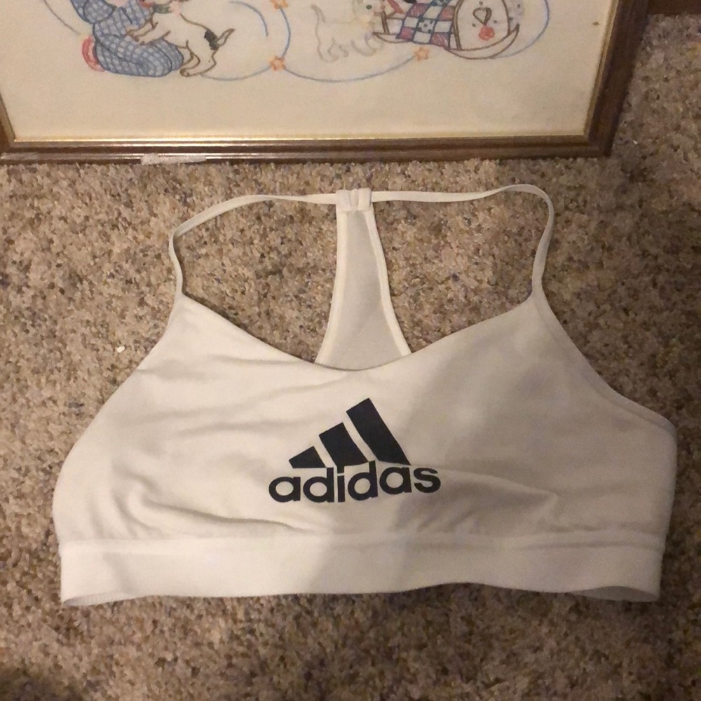 White adidas bra.